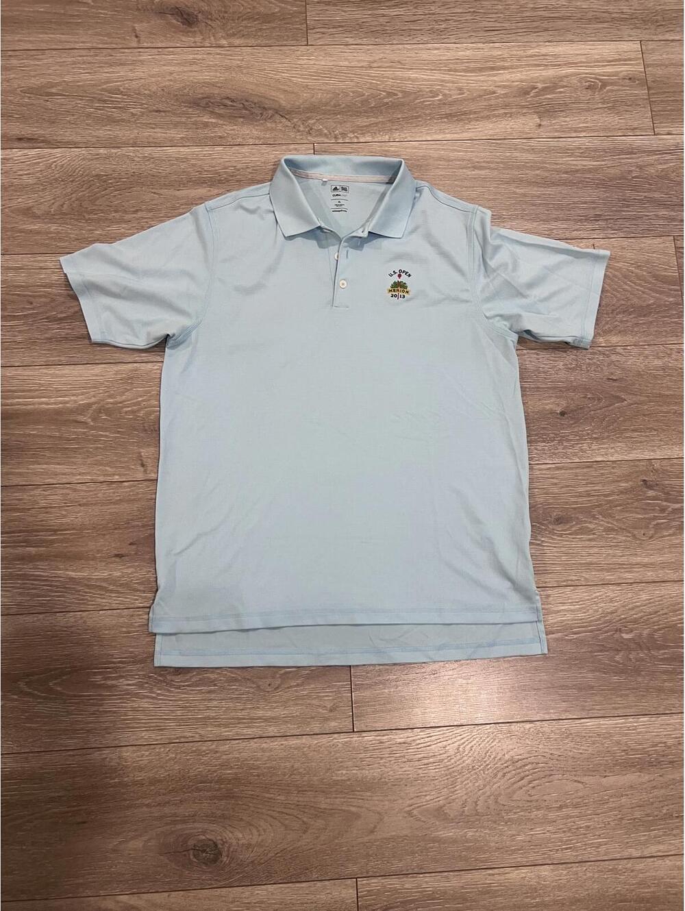 Adidas U.S. Open 2013 Merion Golf Polo Light Blue Shirt XL